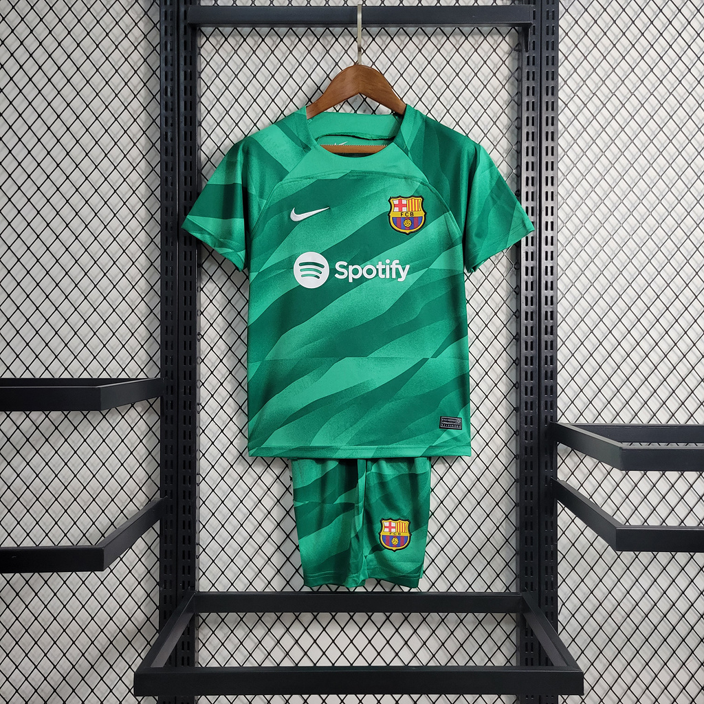 Barcelona 23-24 Green Goalkeeper Kids Kit